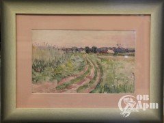 Акварель "Сельская дорога"